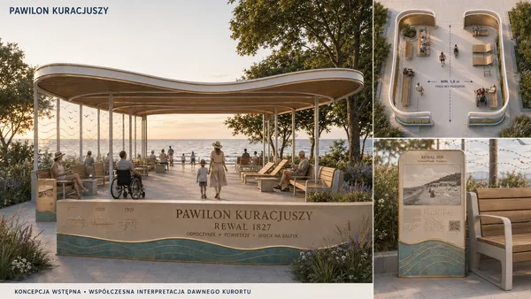 Rewal public space concept: pawilon kuracjuszy