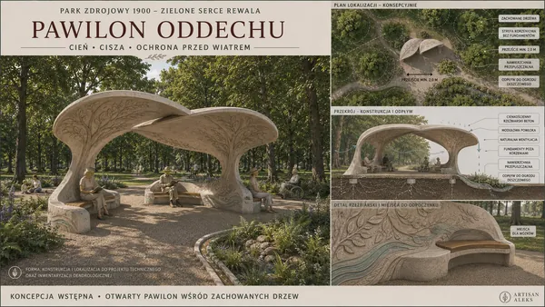 Rewal public space concept: pawilon oddechu