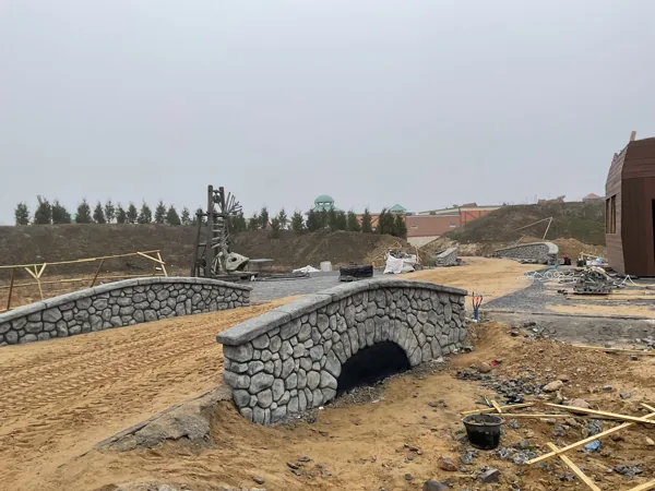 Stone-effect bridges taking shape on the building site